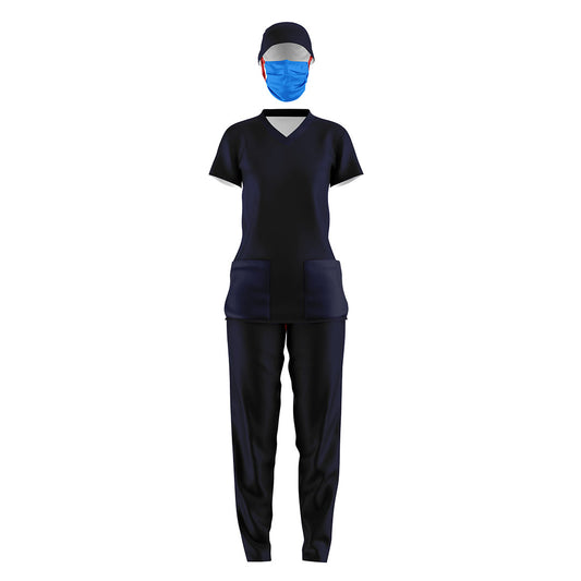 color liso azul marino/dama 3 pzas