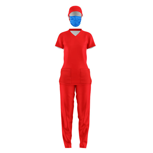 color liso rojo /dama 3 pzas