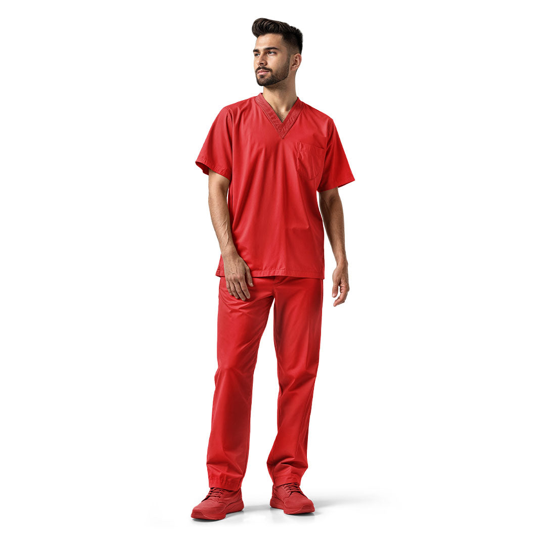 Color liso rojo /caballero 2pzas