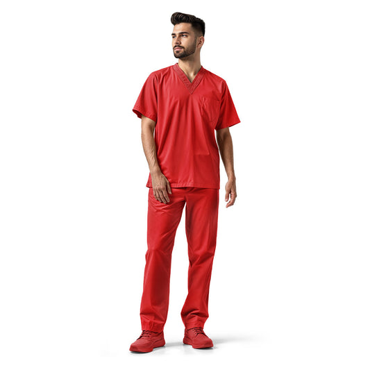 Color liso rojo /caballero 2pzas