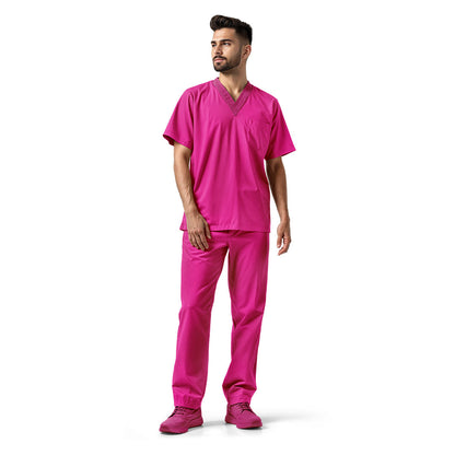 Color liso rosa fucsia /caballero 2pzas