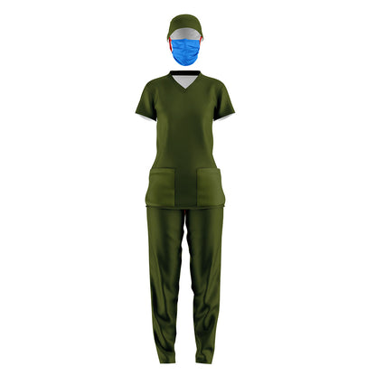 color liso verde militar /dama 3 pzas