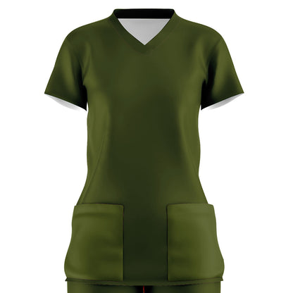 color liso verde militar/dama