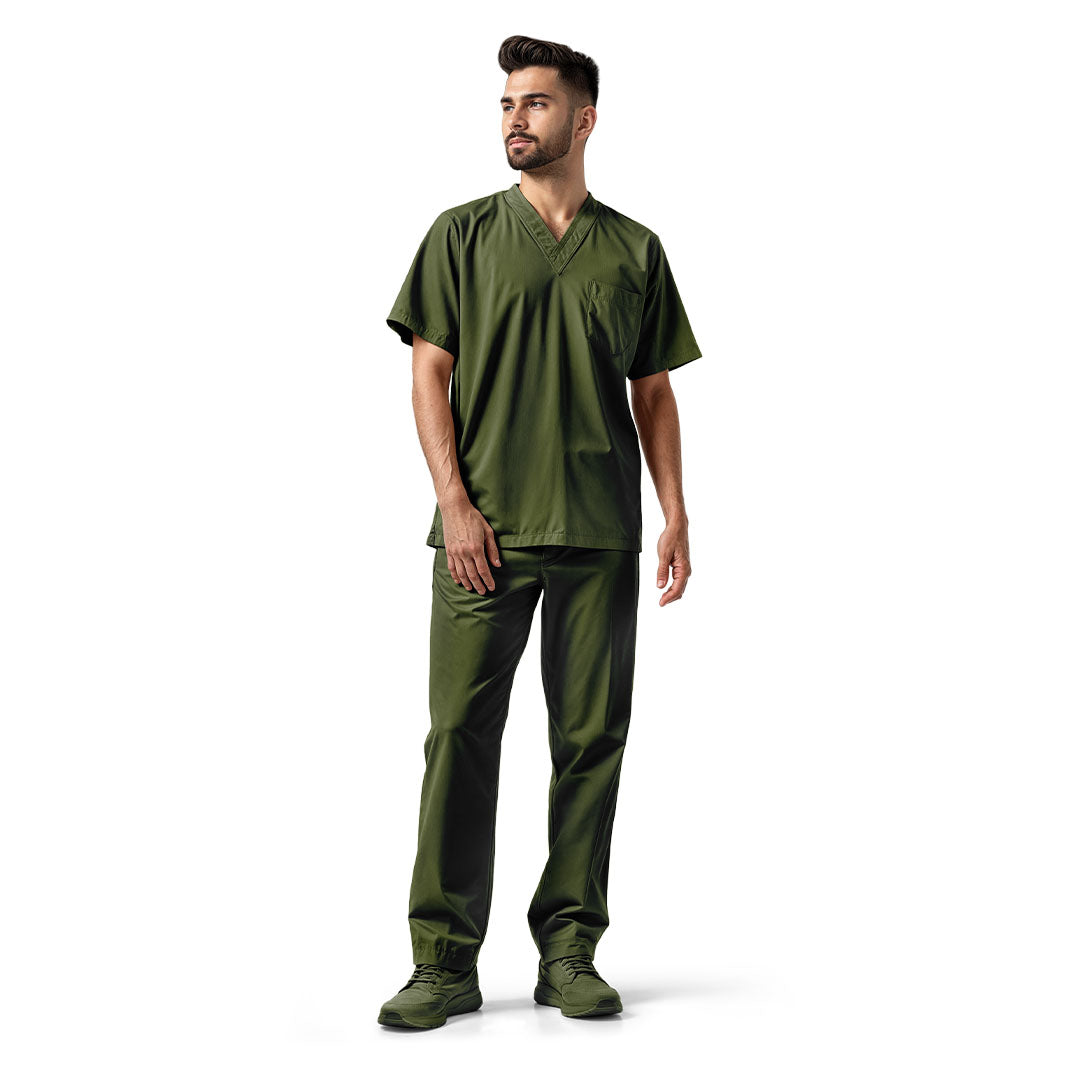 Color liso verde militar/caballero 2pzas